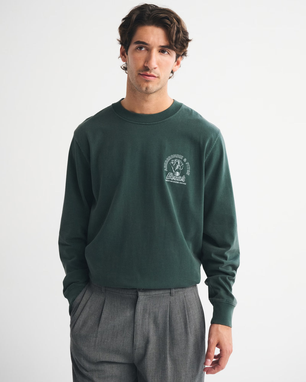 Abercrombie 7 fitch - Long-Sleeve Graphic Logo Tee