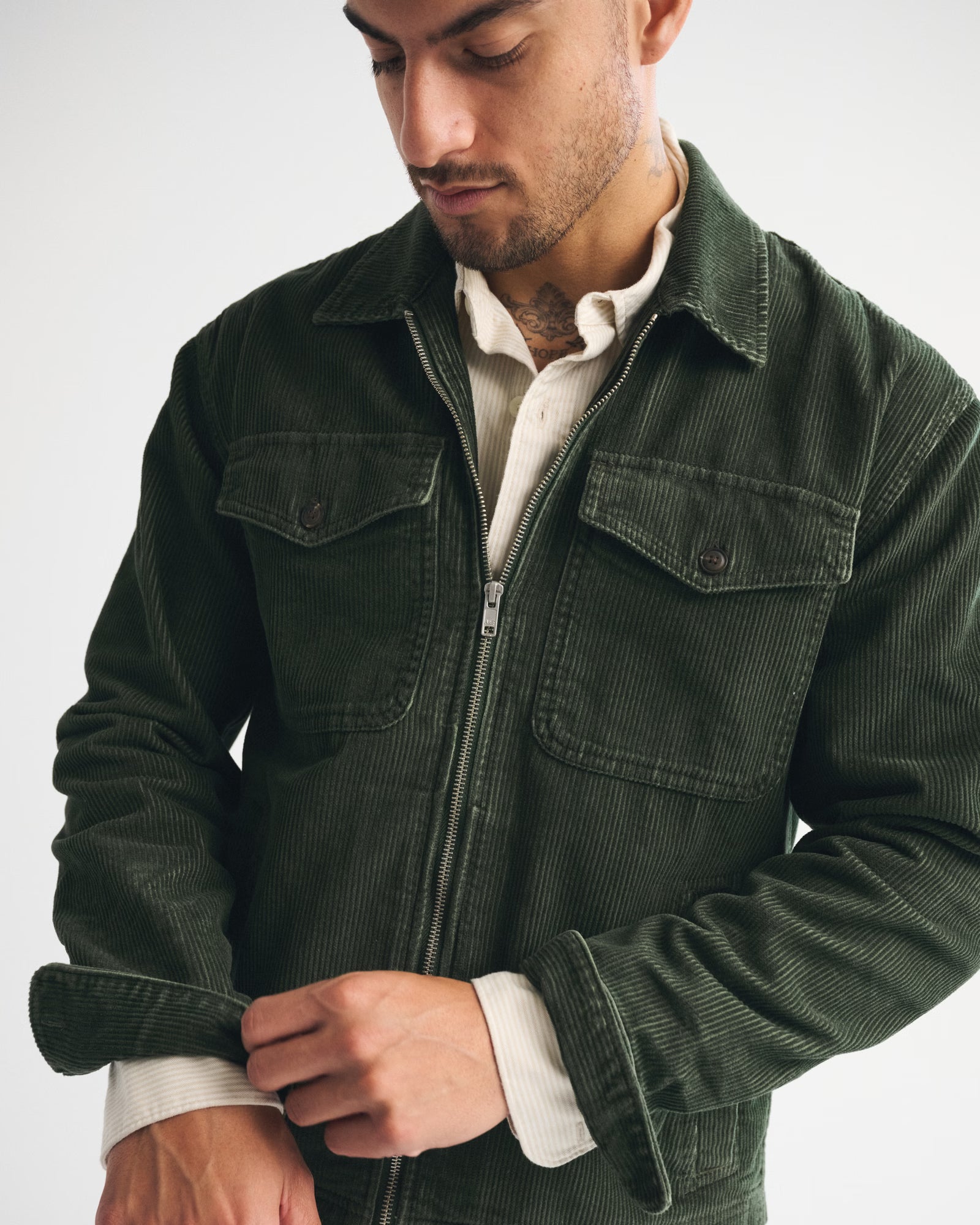 Abercrombie & Fitch - Corduroy Zip Shirt Jacket