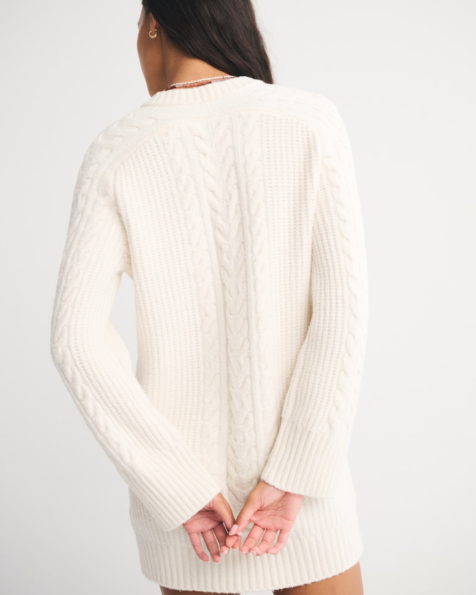Abercrombie & Fitch - Long-Sleeve Cardigan Mini Sweater Dress