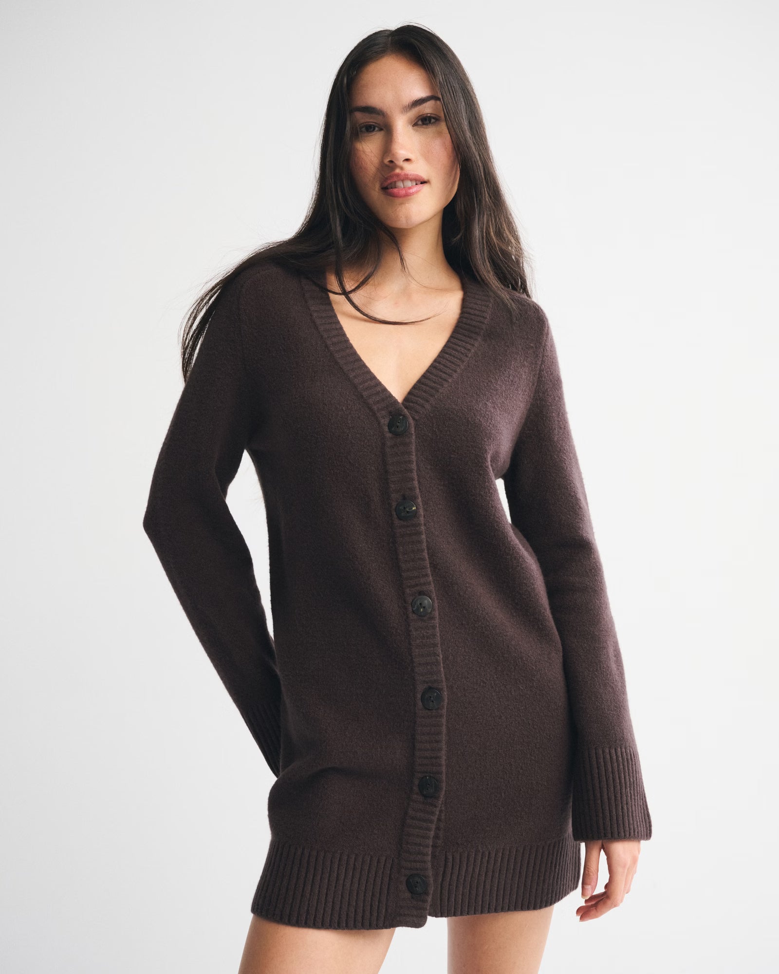 Abercrombie & Fitch - Long-Sleeve Cardigan Mini Sweater Dress
