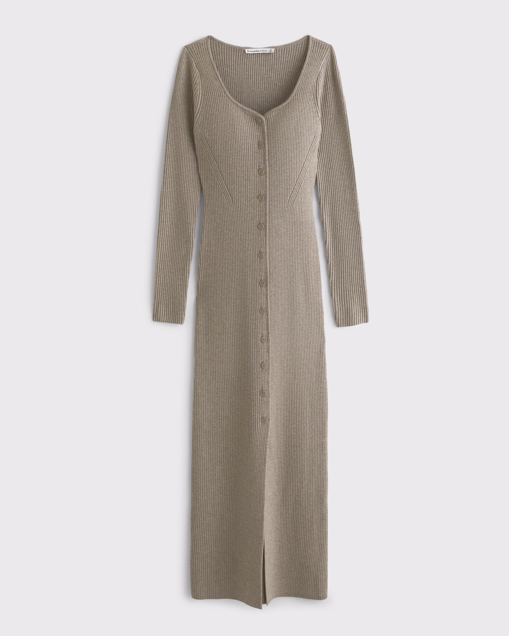 Abercrombie & Fitch - Long-Sleeve Button-Through Maxi Sweater Dress