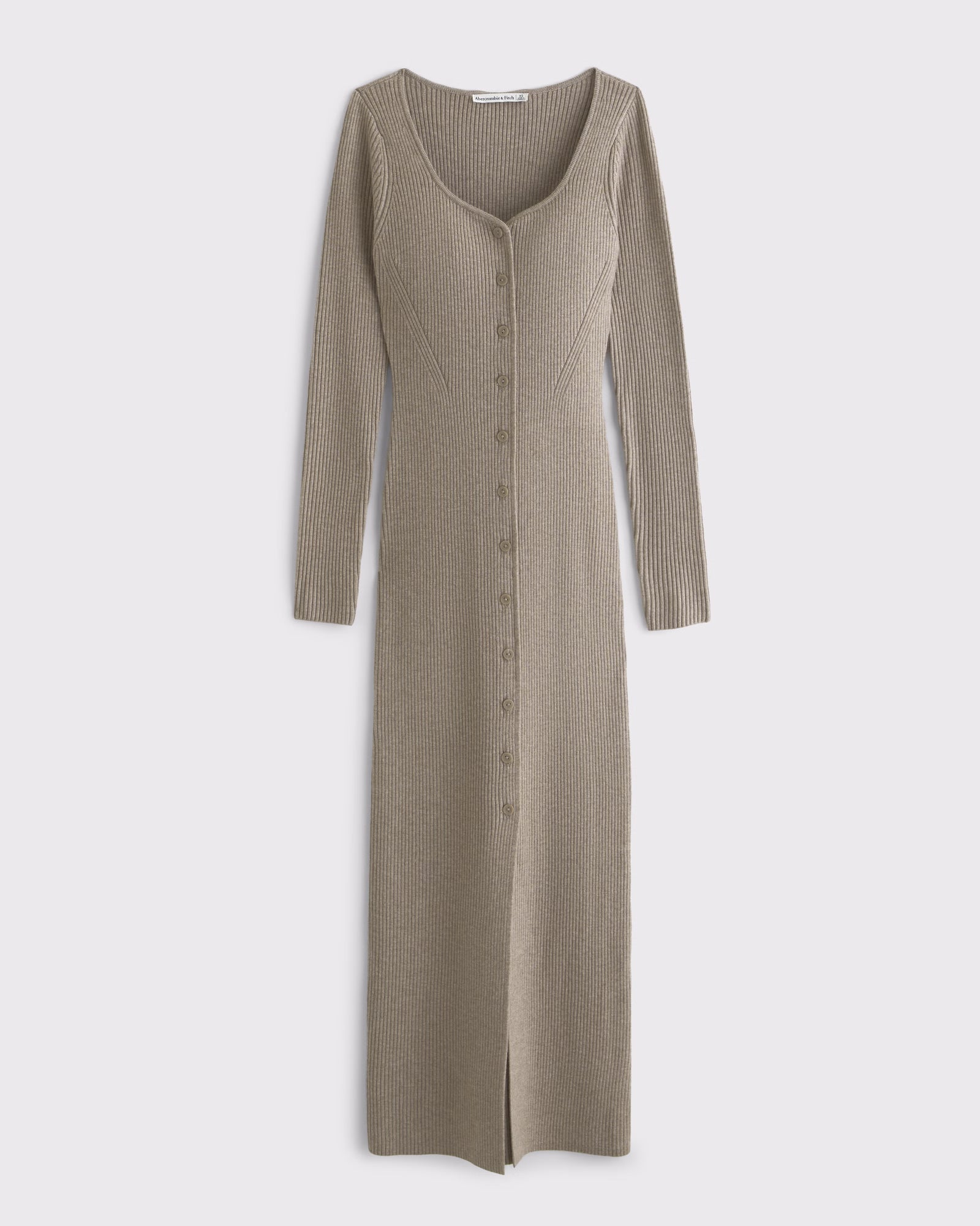 Abercrombie & Fitch - Long-Sleeve Button-Through Maxi Sweater Dress