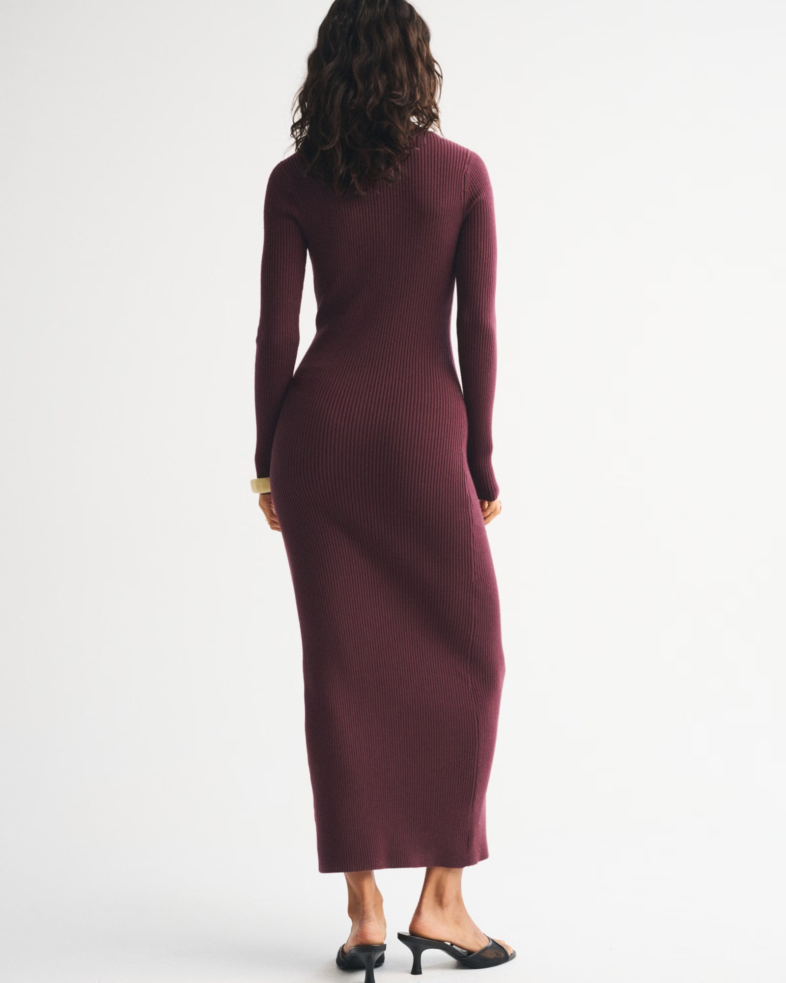 Abercrombie & Fitch - Long-Sleeve Button-Through Maxi Sweater Dress