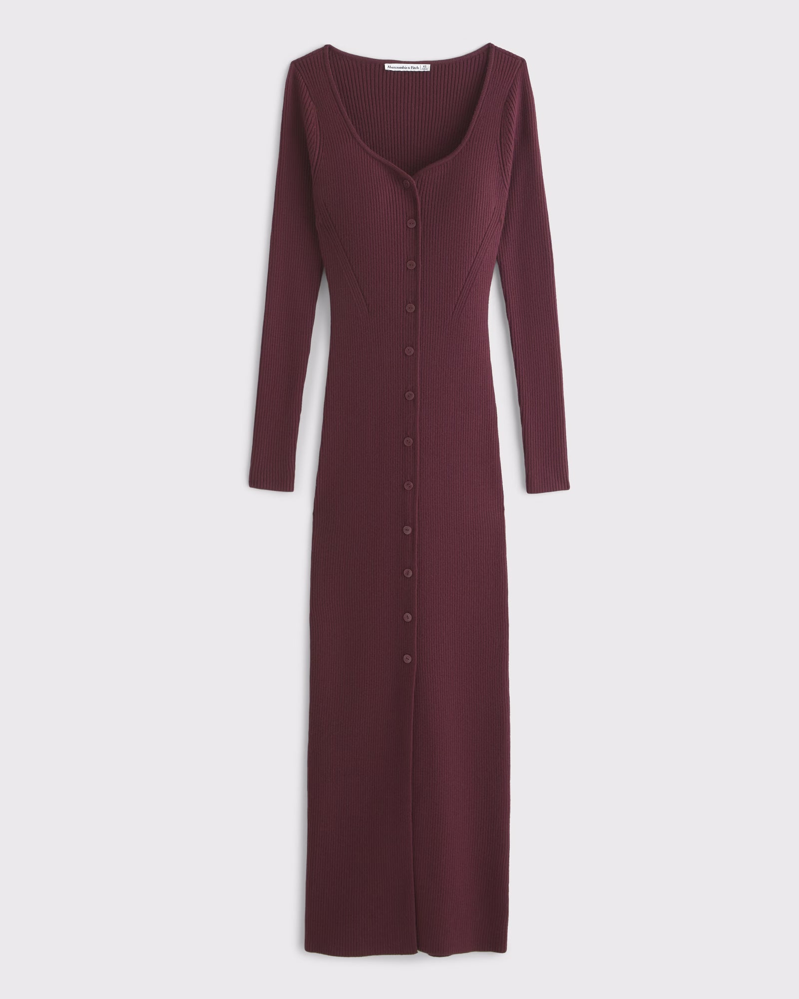 Abercrombie & Fitch - Long-Sleeve Button-Through Maxi Sweater Dress