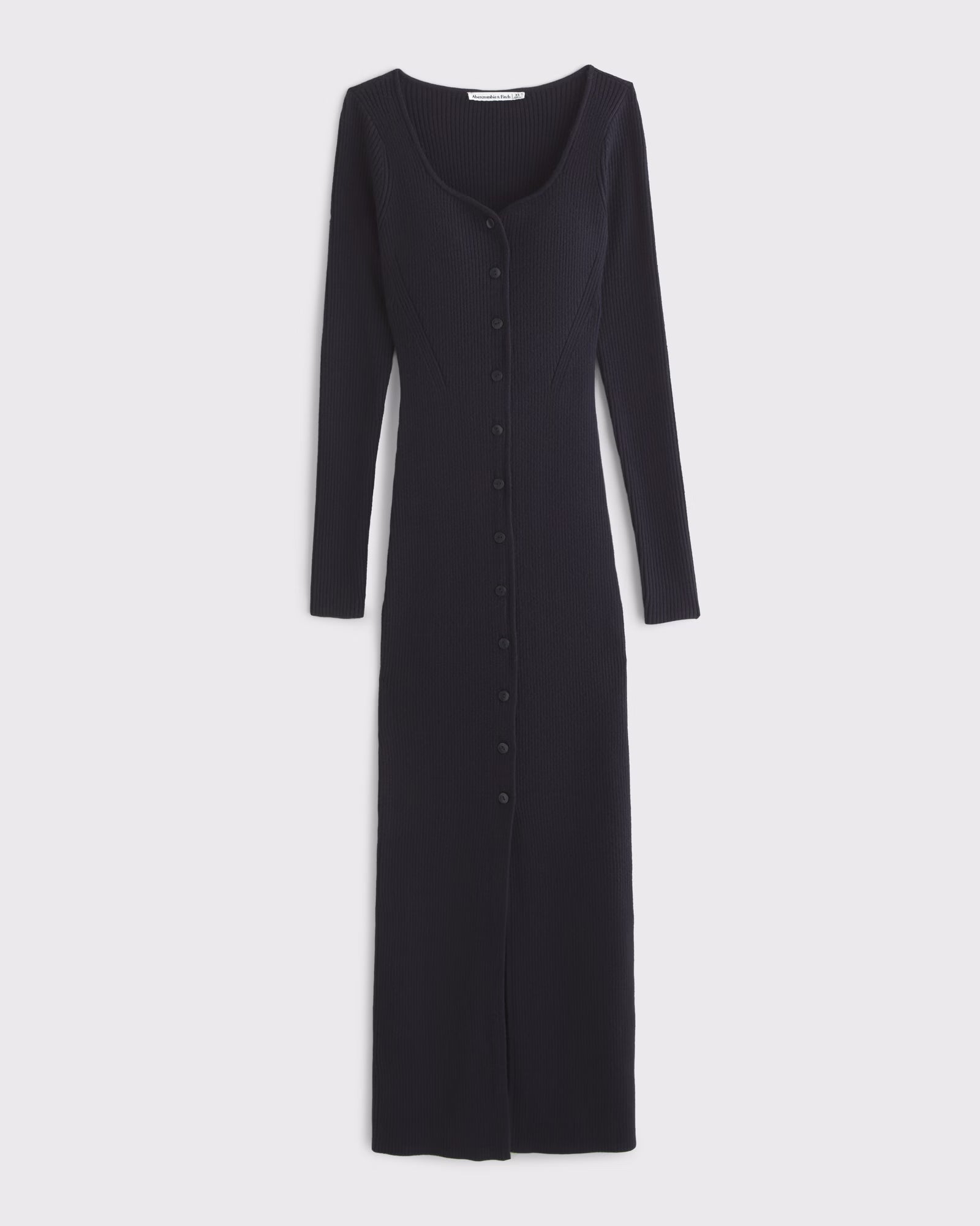 Abercrombie & Fitch - Long-Sleeve Button-Through Maxi Sweater Dress