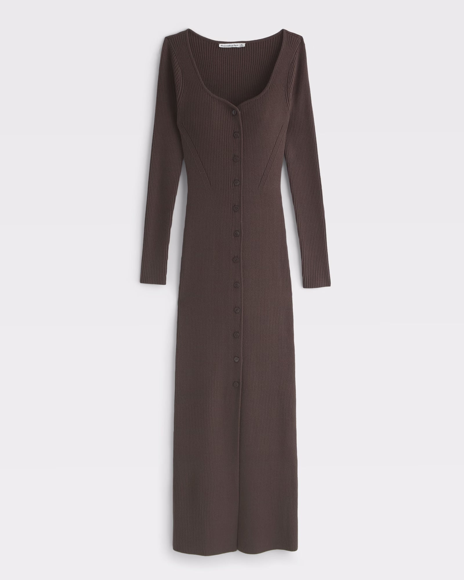 Abercrombie & Fitch - Long-Sleeve Button-Through Maxi Sweater Dress