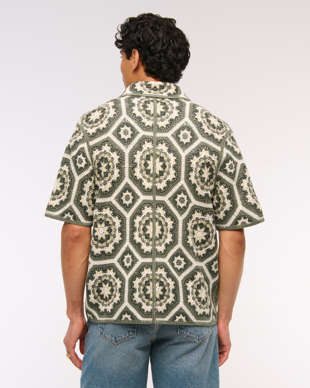 Abercrombie & Fitch - Crochet-Style Button-Through Sweater Polo