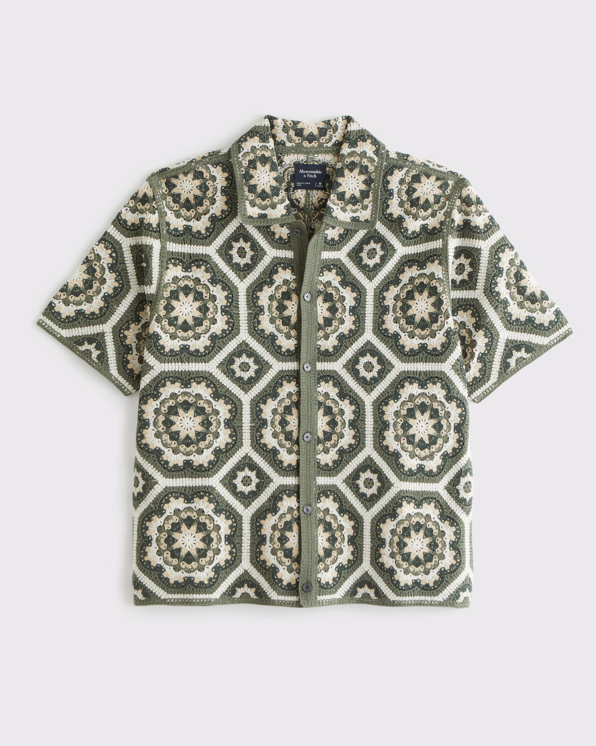 Abercrombie & Fitch - Crochet-Style Button-Through Sweater Polo