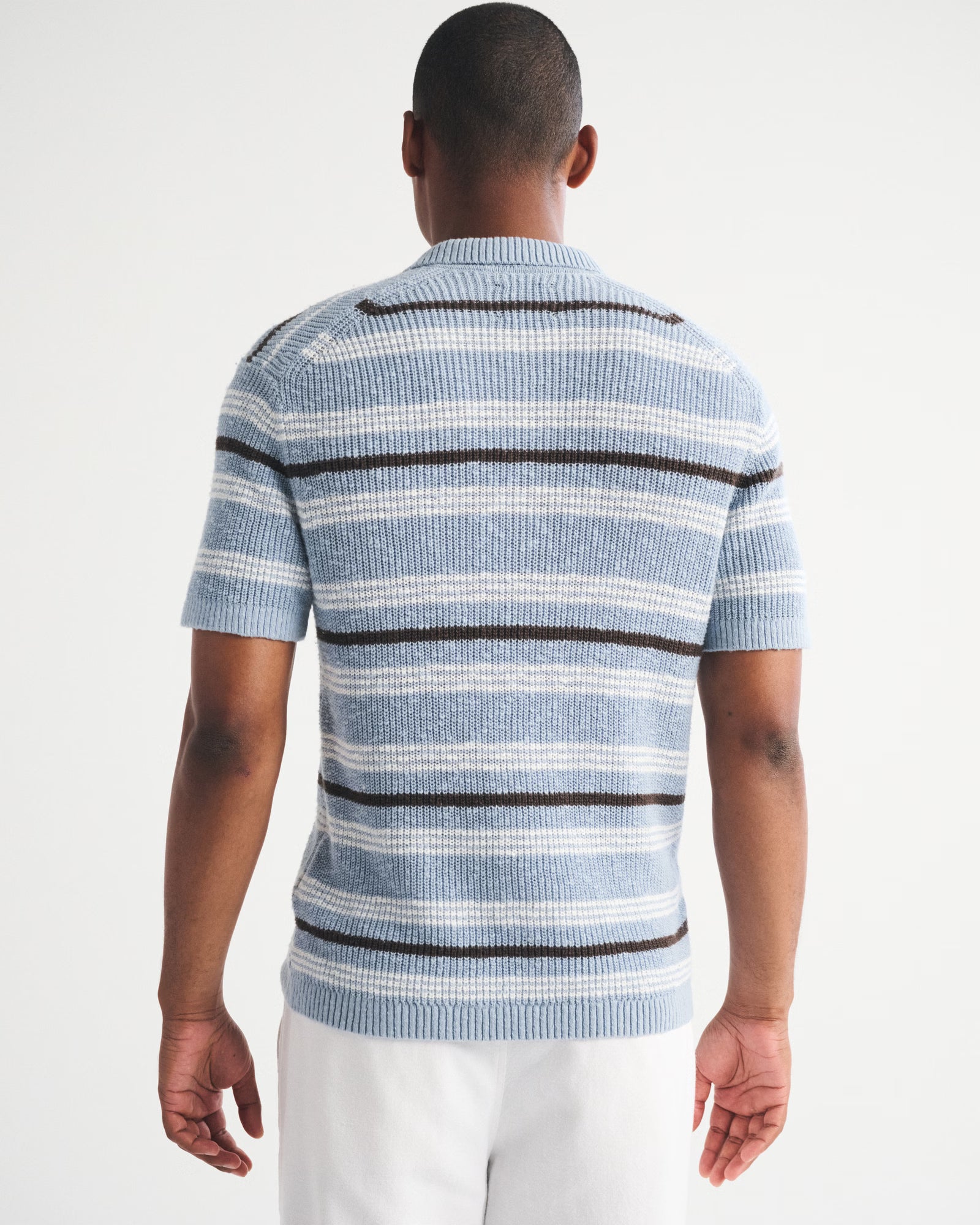 Abercrombie & Fitch - 100% Cotton Striped 3-Button Sweater Polo