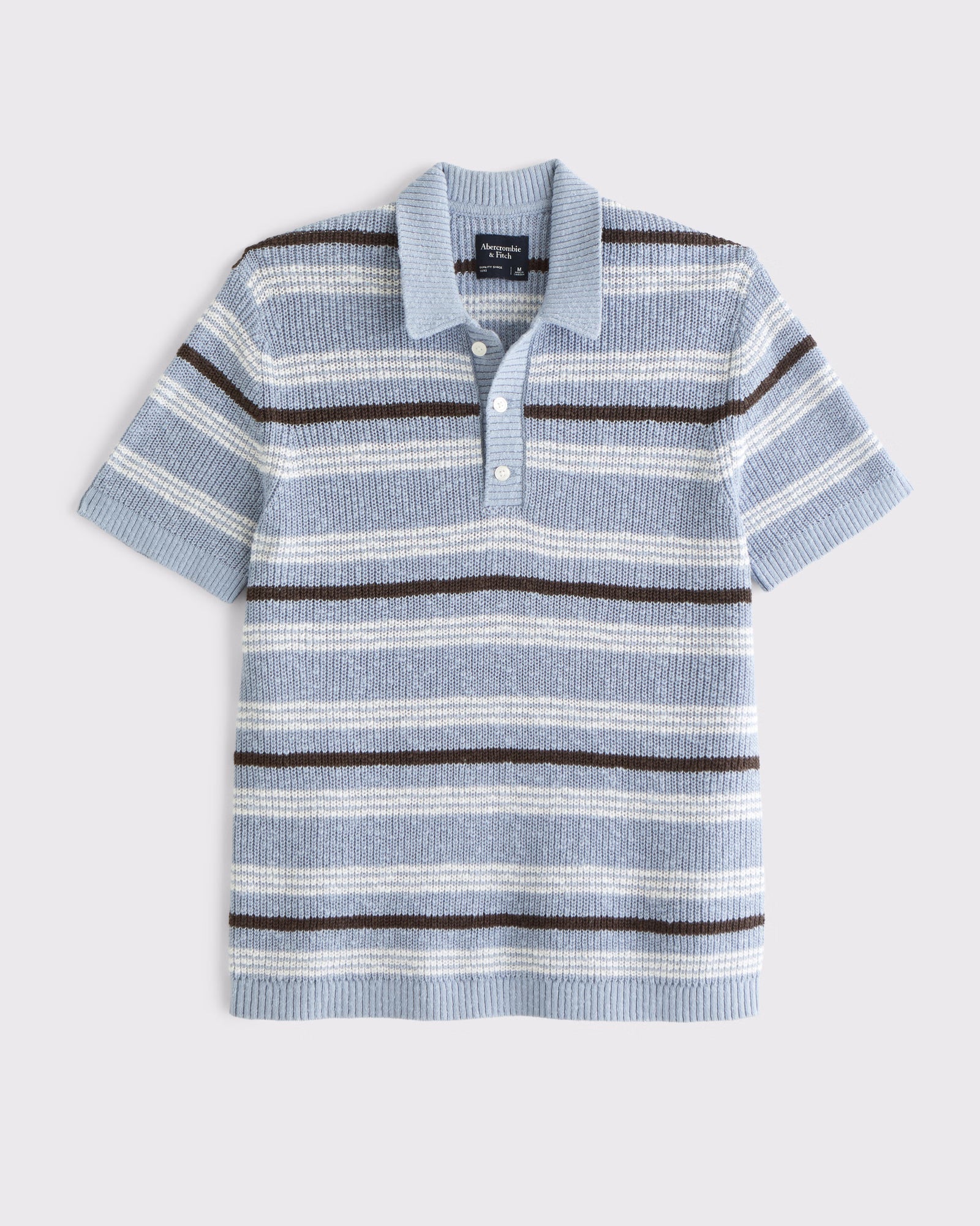 Abercrombie & Fitch - 100% Cotton Striped 3-Button Sweater Polo