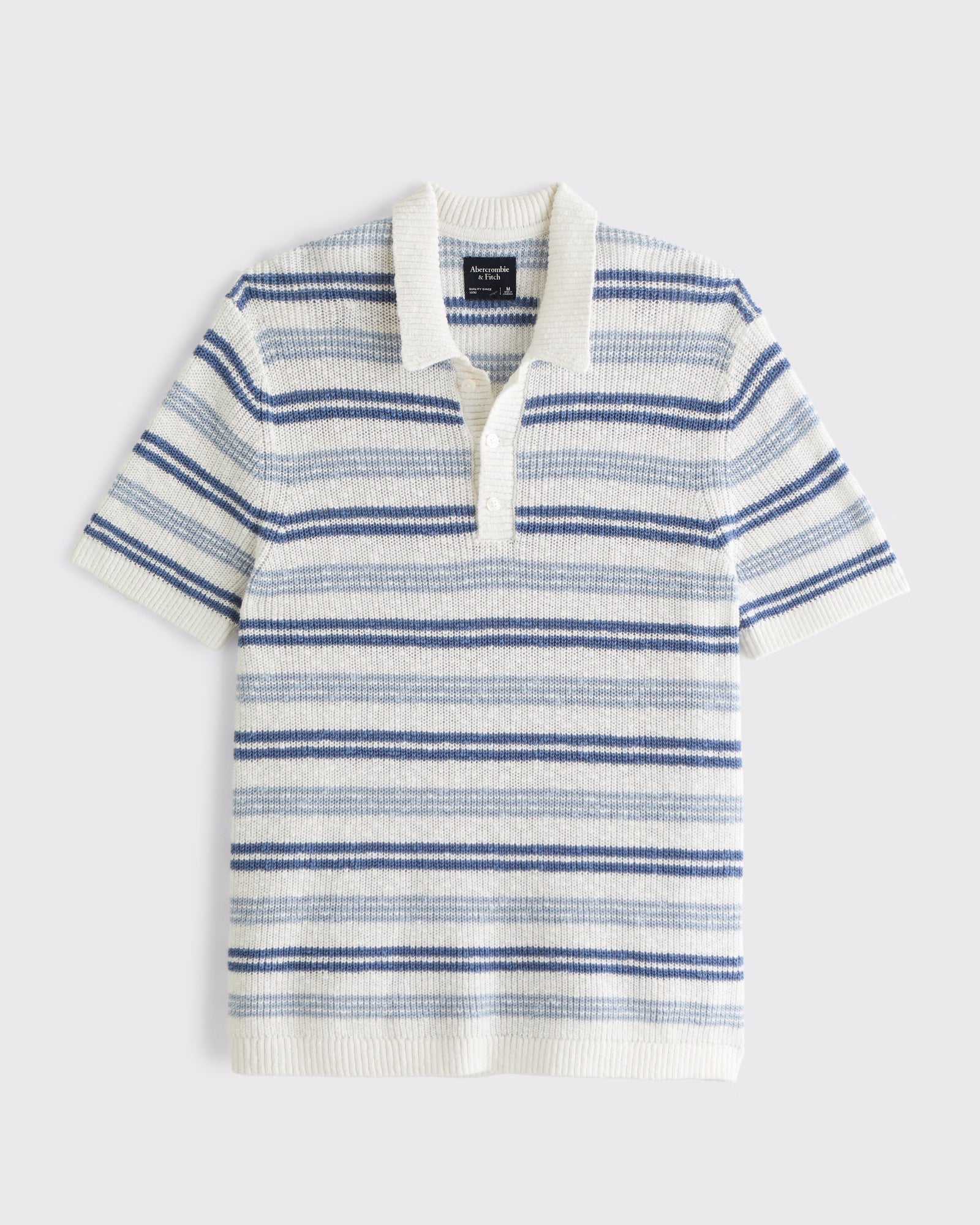 Abercrombie & Fitch - 100% Cotton Striped 3-Button Sweater Polo