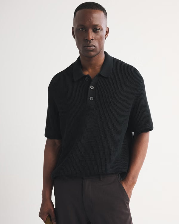 Abercrombie & Fitch - 100% Cotton 3-Button Sweater Polo IMMEDIATE