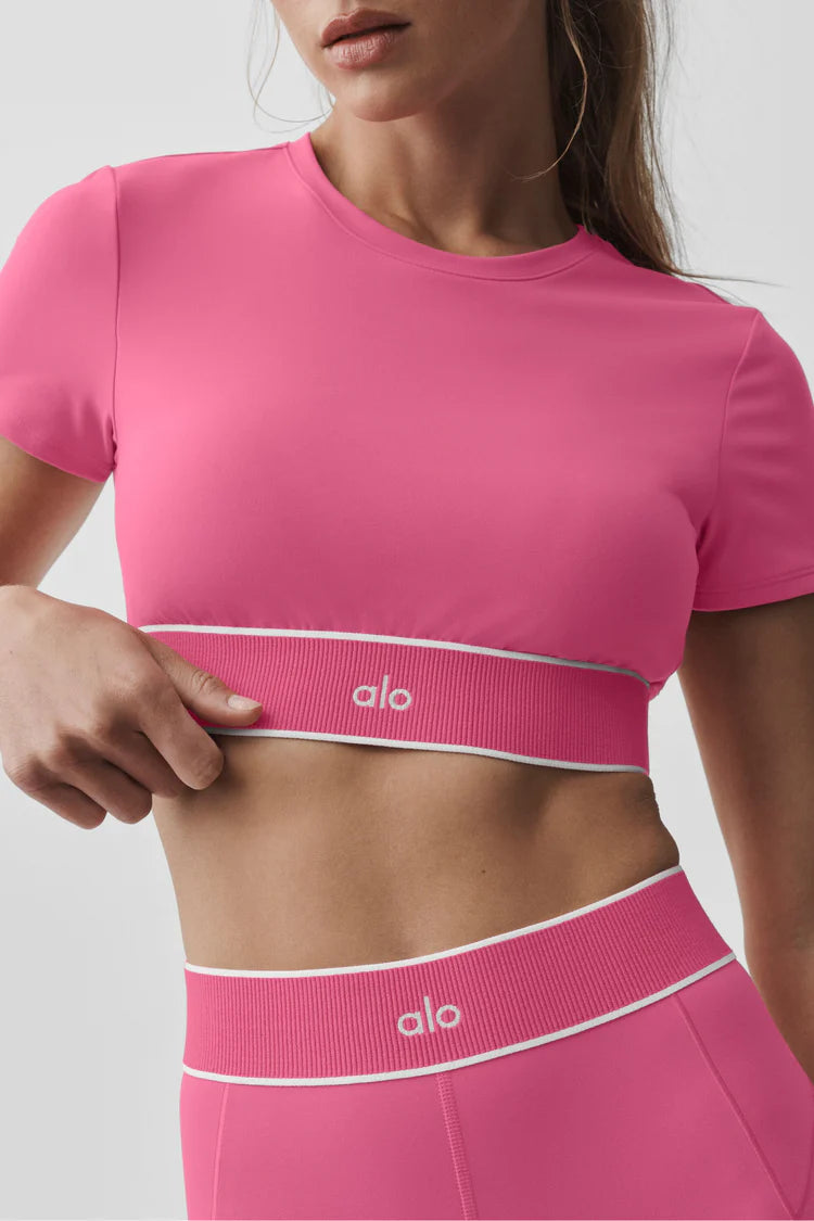 ALO YOGA - Softsculpt Amp It Up Short Sleeve Bra