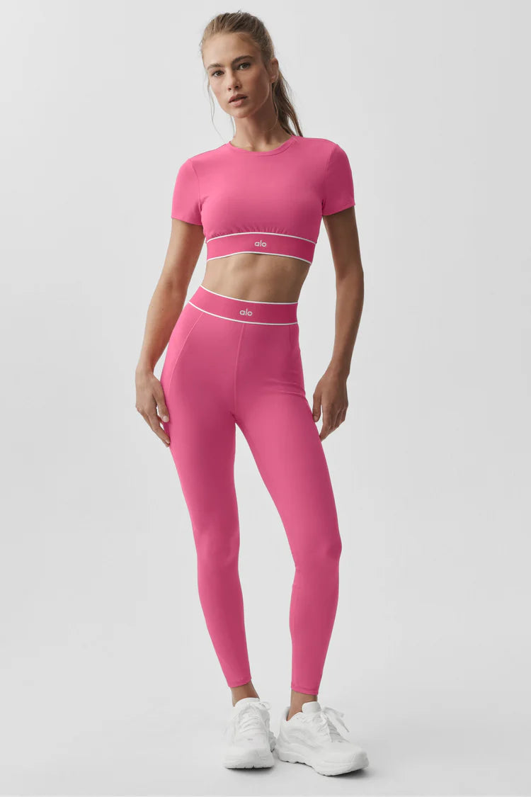 ALO YOGA - Softsculpt Amp It Up Short Sleeve Bra