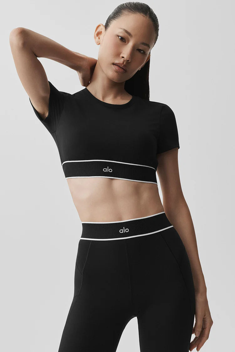 ALO YOGA - Softsculpt Amp It Up Short Sleeve Bra