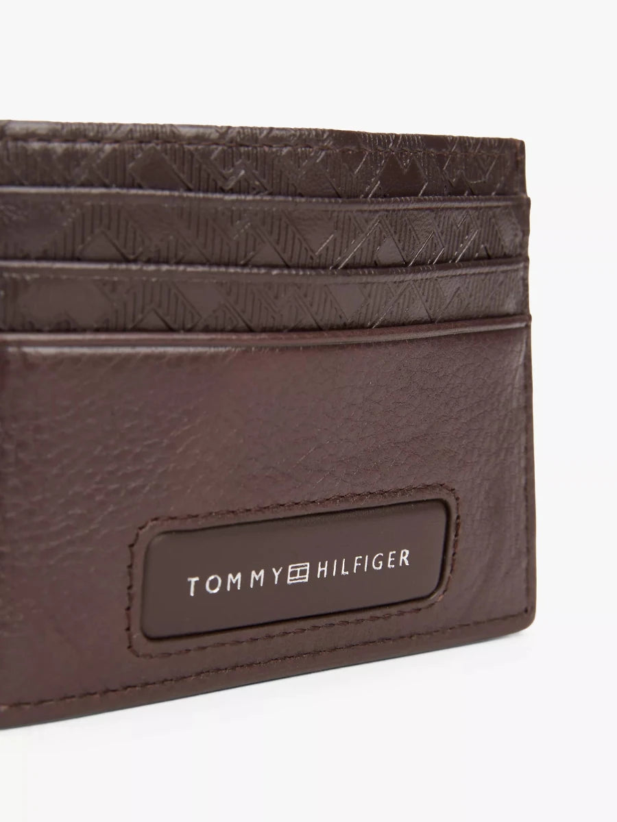 Tommy Hilfiger - Pebbled Leather Monogram Card Holder - Brandatak Store