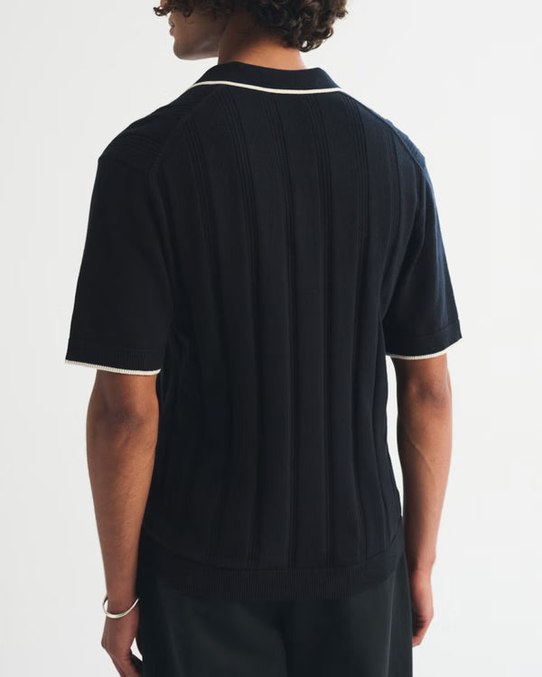 Abercrombie & Fitch - Refined Rib 3-Button Sweater Polo IMMEDIATE