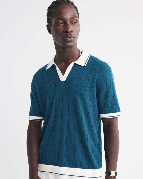 Abercrombie & Fitch - Preppy Tennis Johnny Collar Sweater Polo IMMEDIATE