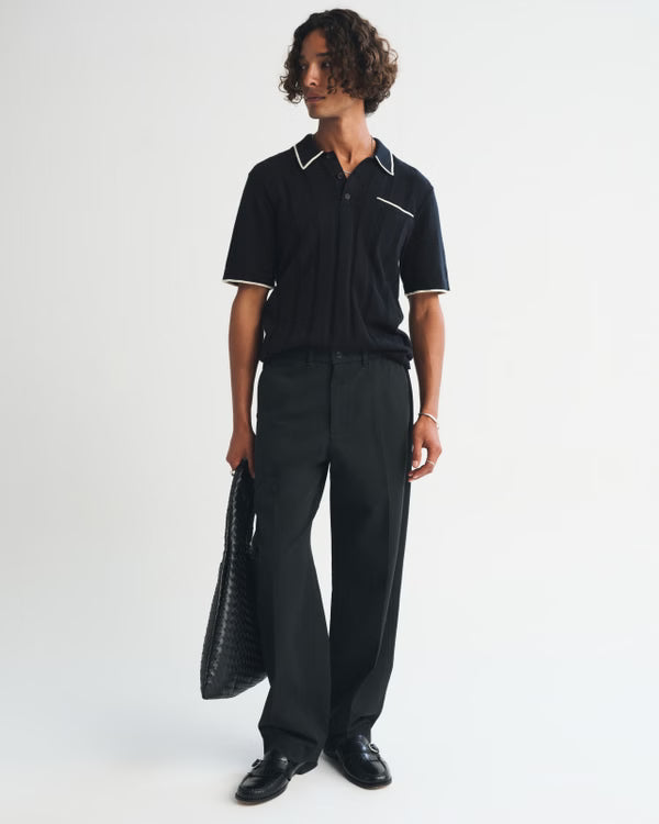 Abercrombie & Fitch - Refined Rib 3-Button Sweater Polo IMMEDIATE
