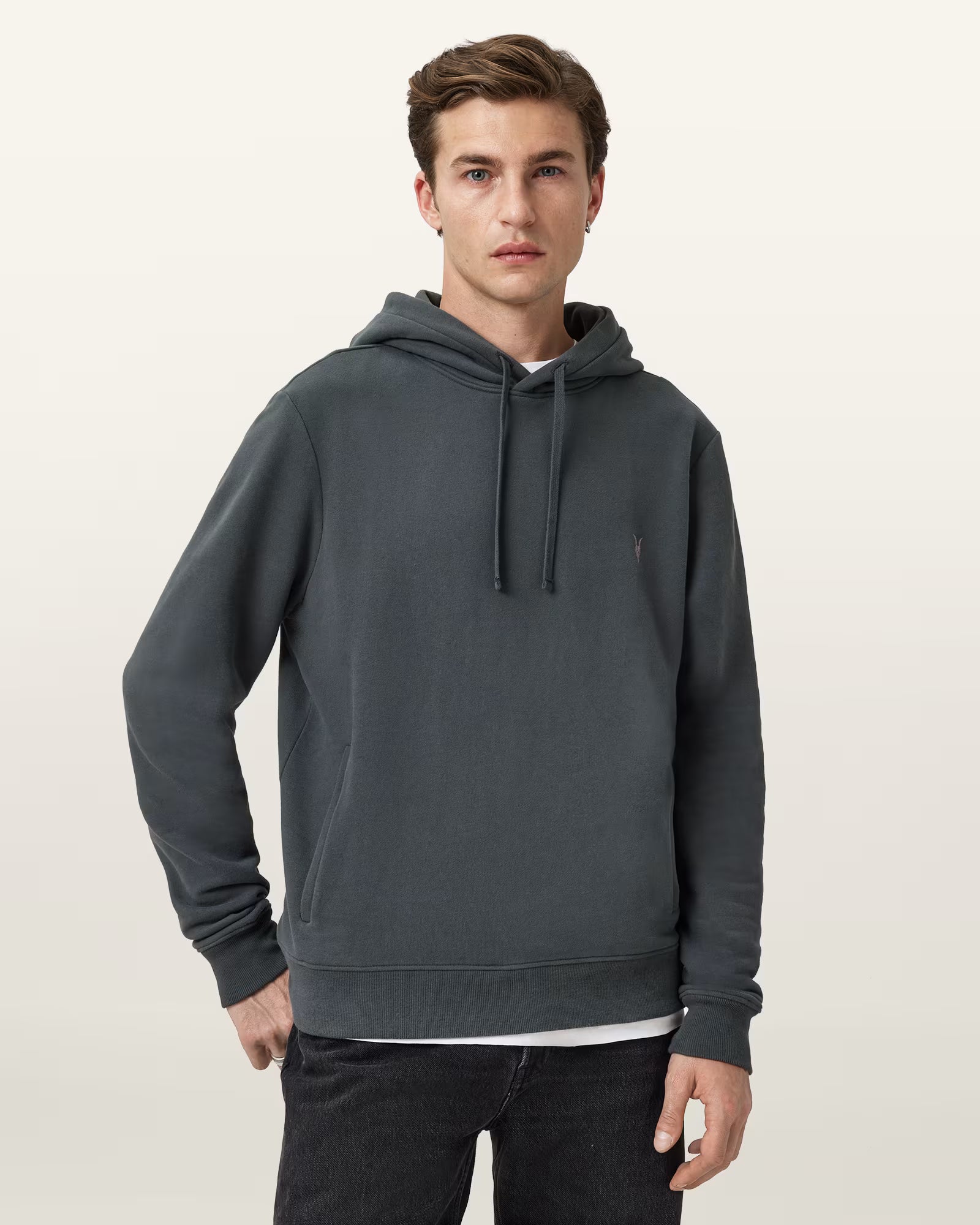 Allsaints - Raven Pullover Ramskull Hoodie