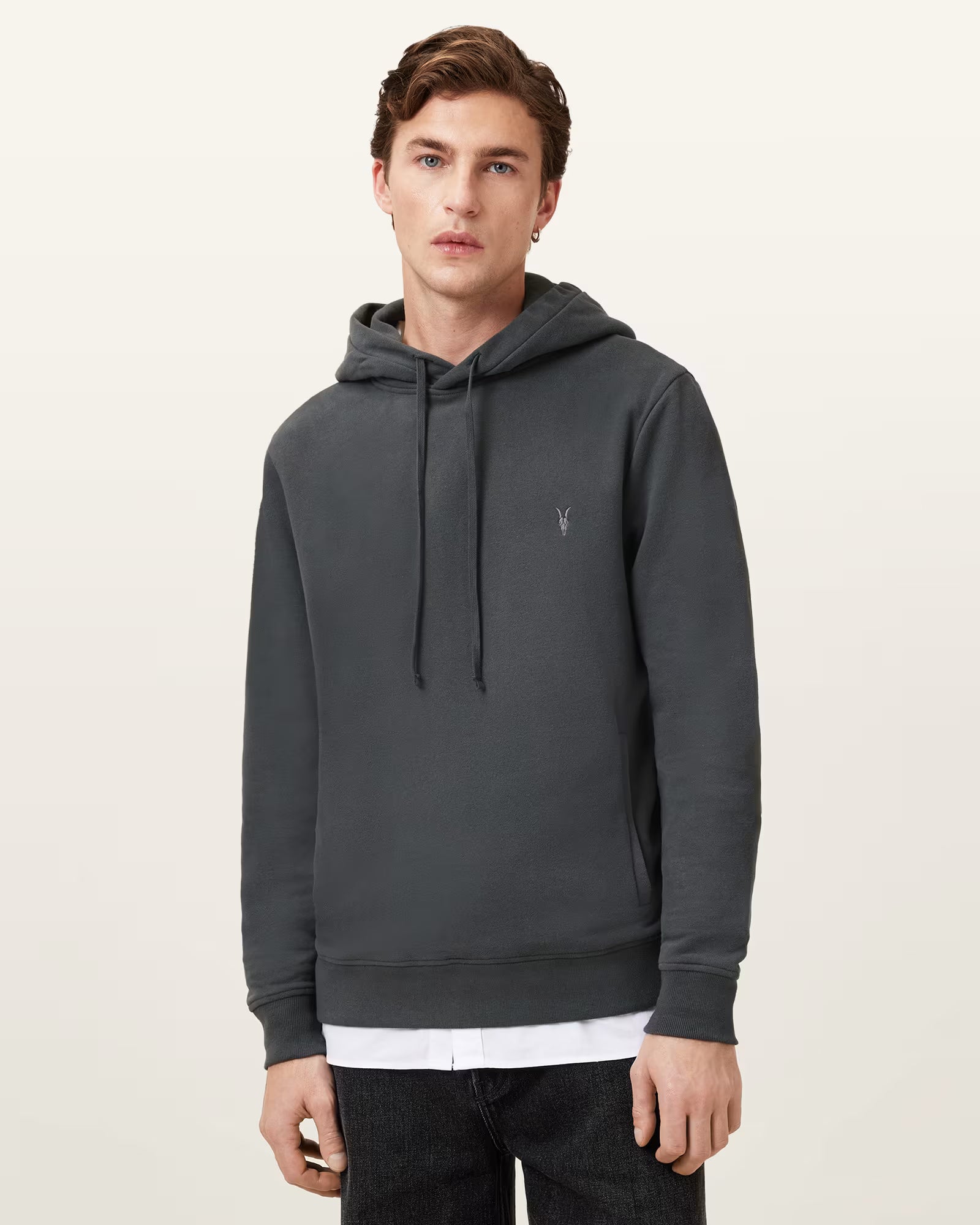 Allsaints - Raven Pullover Ramskull Hoodie