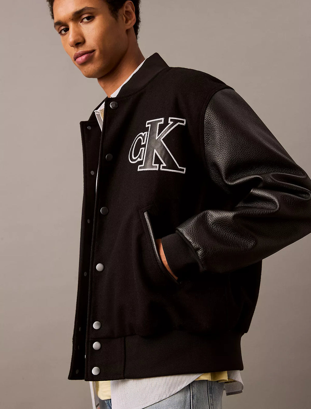 Calvin Klein - Varsity Monogram Bomber Jacket