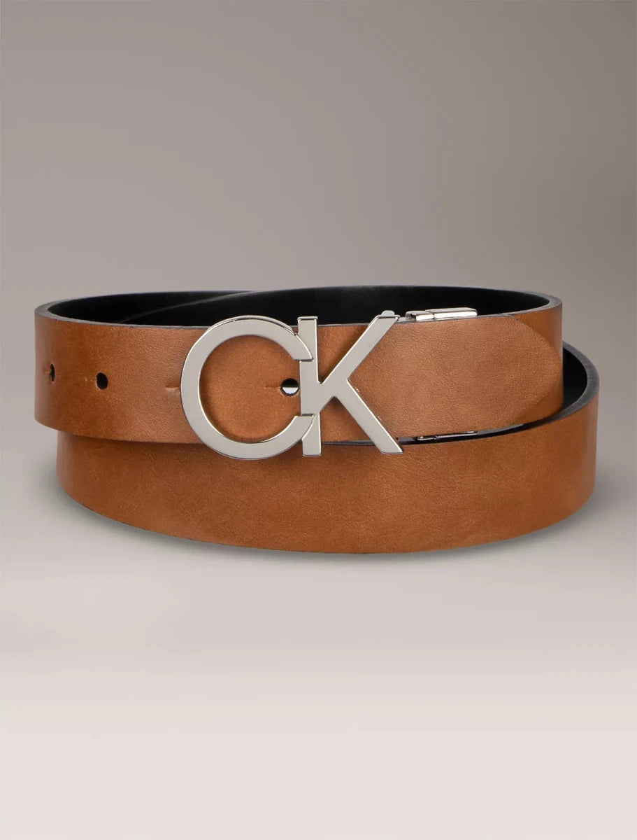 Calvin Klein - Monogram Logo Plaque Reversible Belt - Brandatak Store
