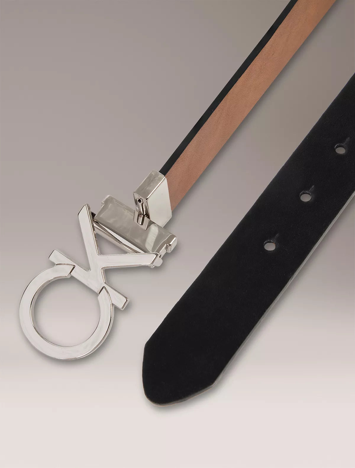 Calvin Klein - Monogram Logo Plaque Reversible Belt