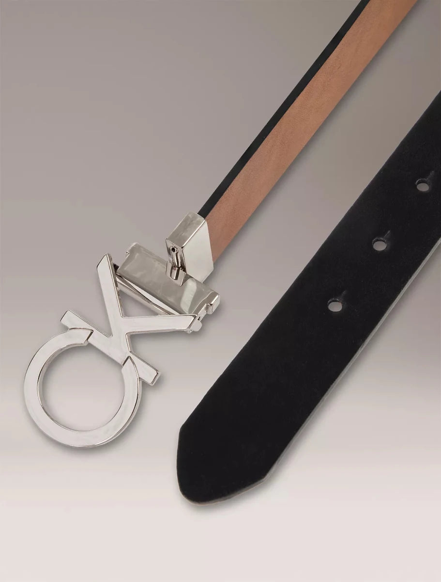 Calvin Klein - Monogram Logo Plaque Reversible Belt - Brandatak Store