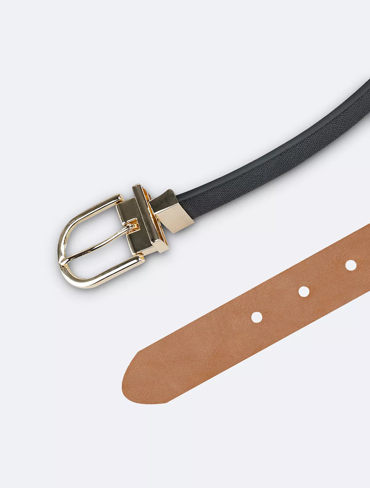 Calvin Klein - Monogram Logo and Round Buckle Reversible Belt Set