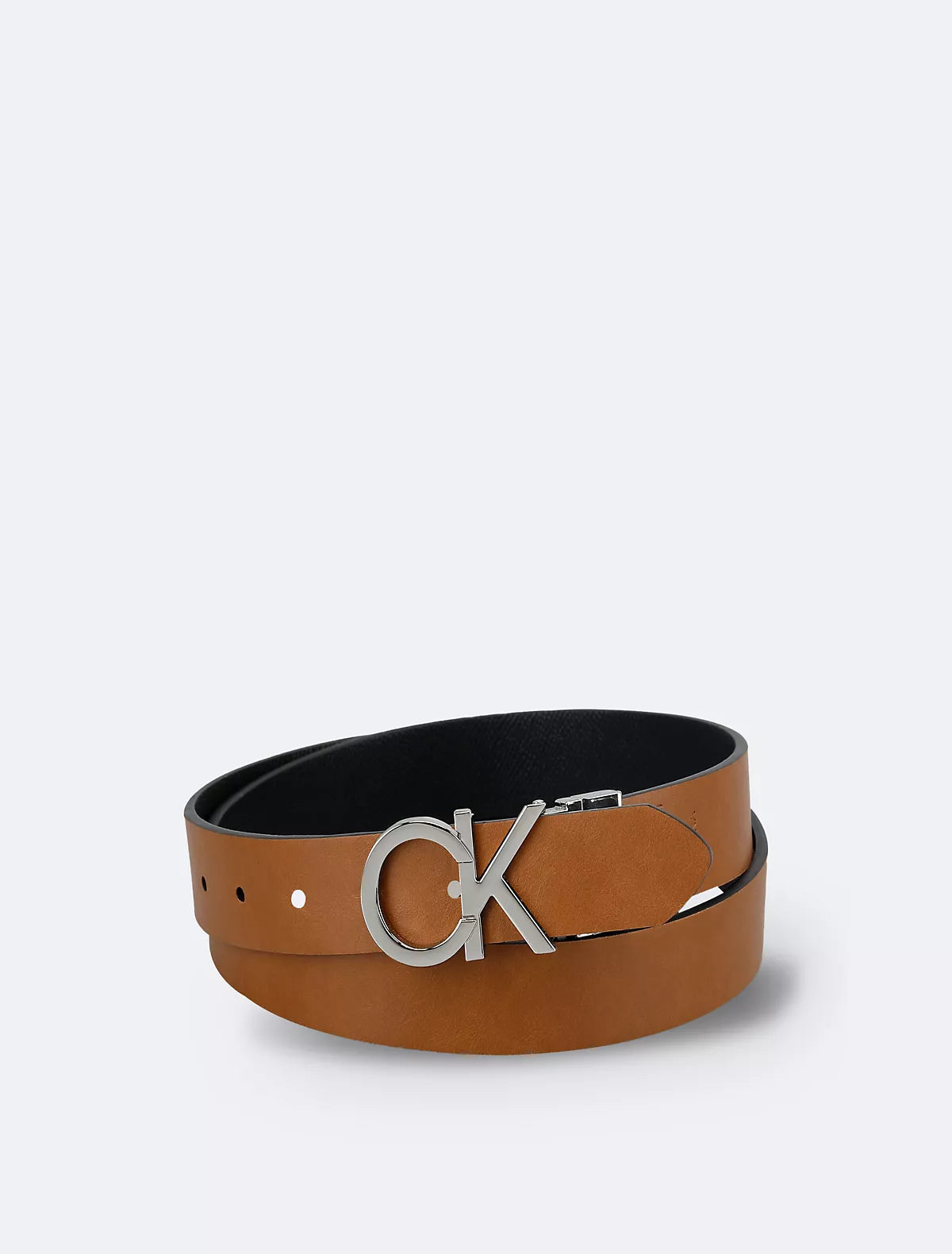 Calvin Klein - Monogram Logo and Round Buckle Reversible Belt Set