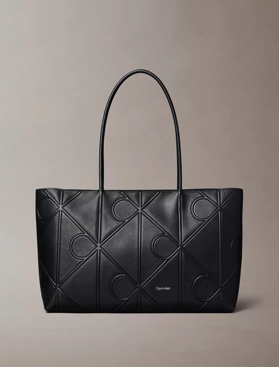 Calvin Klein - Embossed Allover Emblem Logo Tote Bag - Brandatak Store