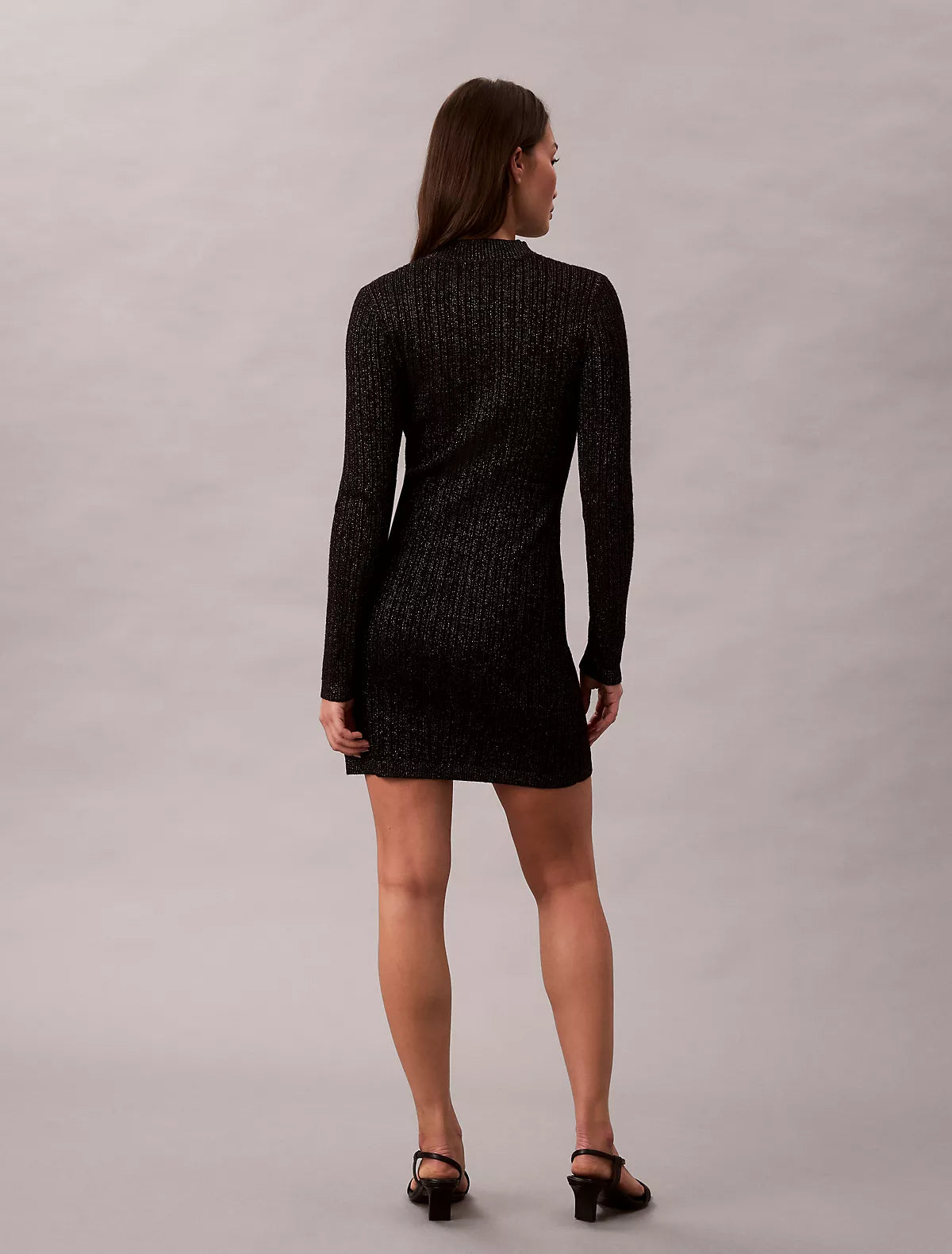 Calvin Klein - Lurex Merino Wool Blend Mini Sweater Dress