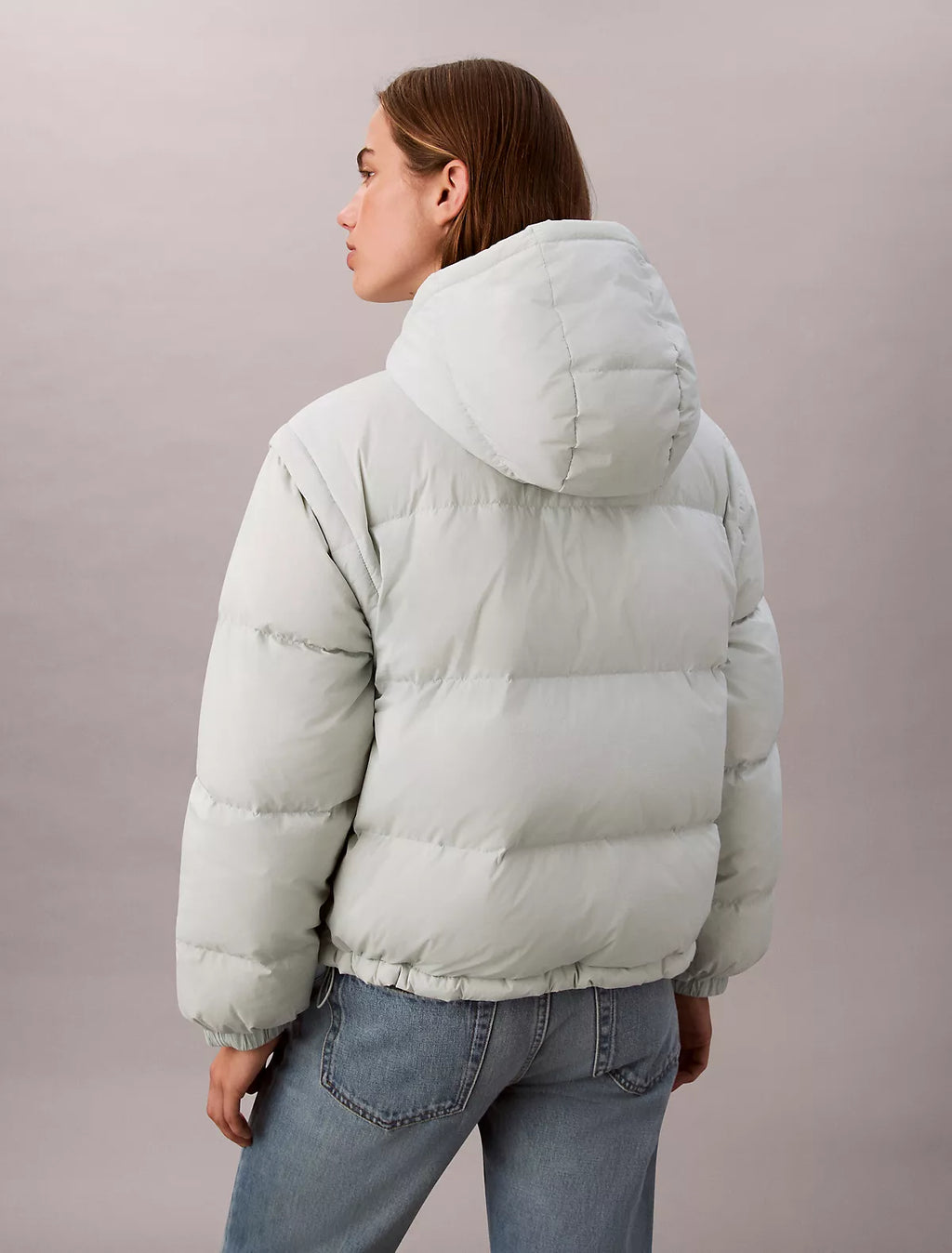Calvin Klein - Crinkle Nylon Detachable Sleeve Puffer Jacket
