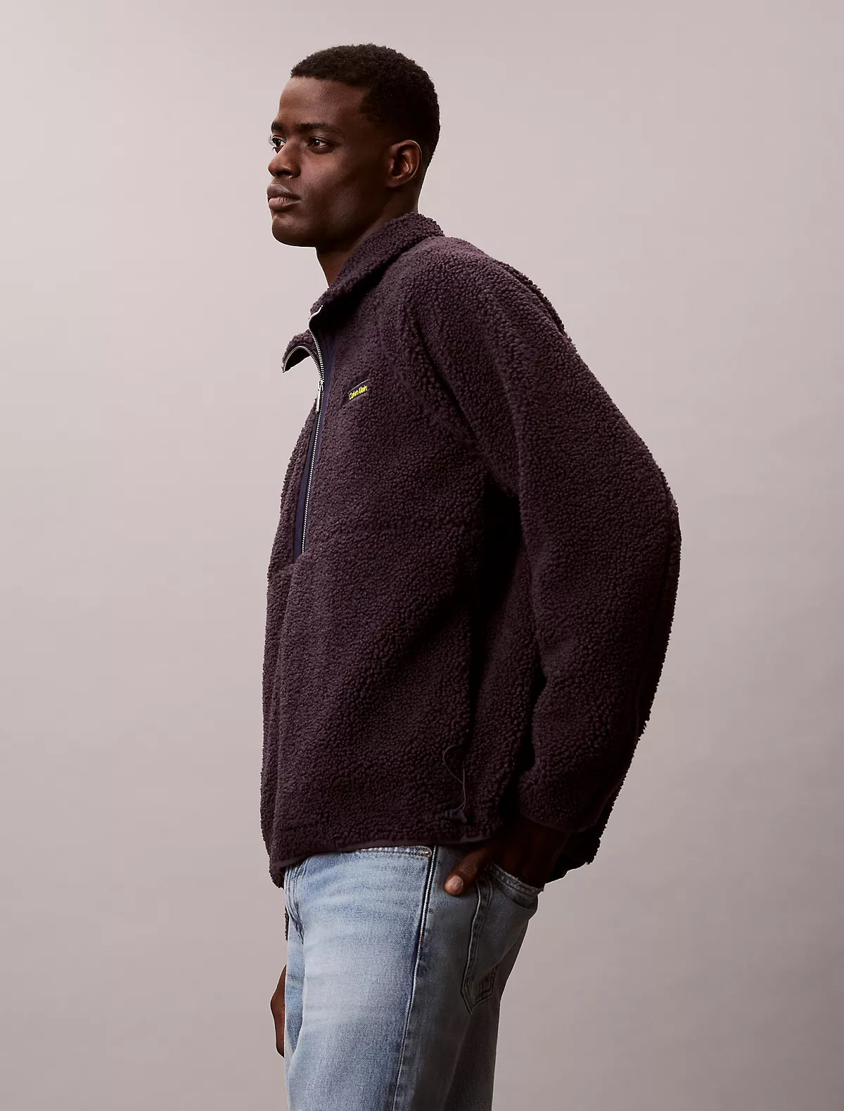 Calvin Klein - Sherpa Roll Neck Quarter Zip Sweatshirt