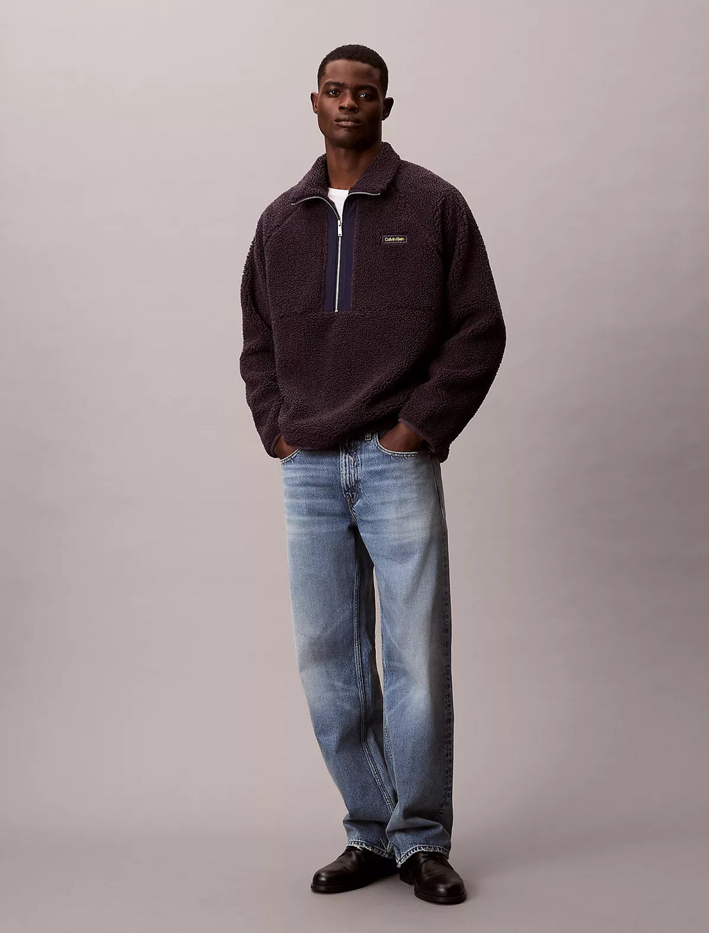 Calvin Klein - Sherpa Roll Neck Quarter Zip Sweatshirt