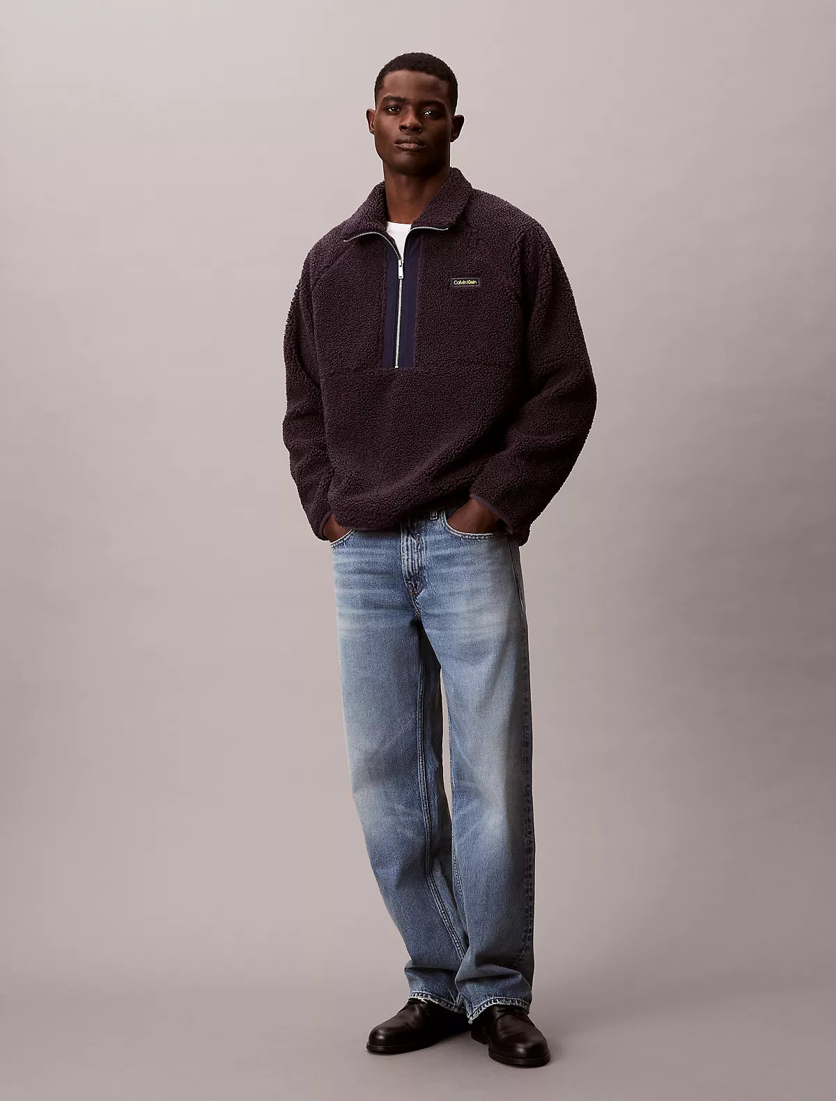 Calvin Klein - Sherpa Roll Neck Quarter Zip Sweatshirt