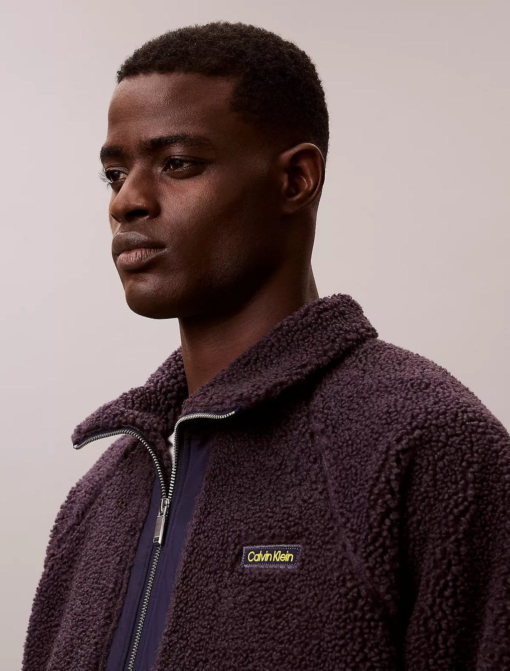 Calvin Klein - Sherpa Roll Neck Quarter Zip Sweatshirt