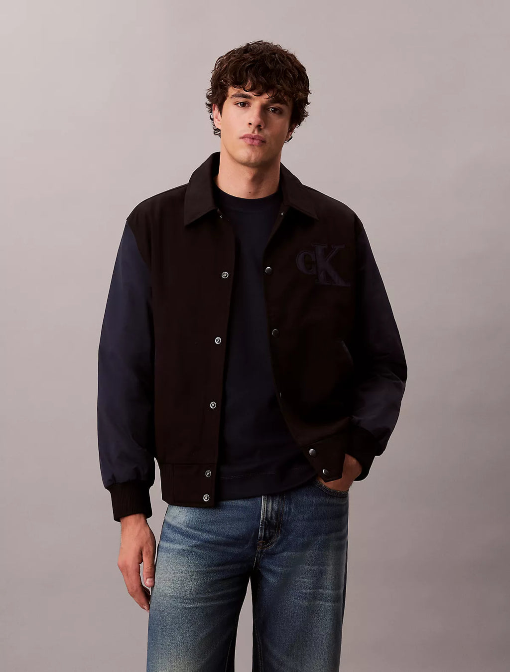 Calvin Klein - Nylon Cotton Varsity Bomber Jacket