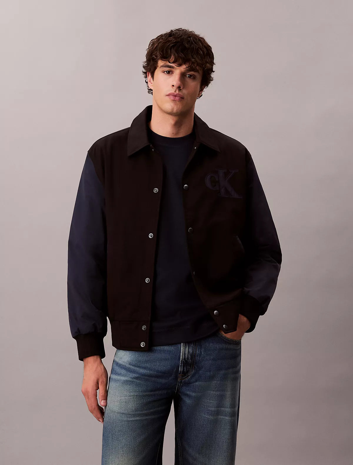 Calvin Klein - Nylon Cotton Varsity Bomber Jacket