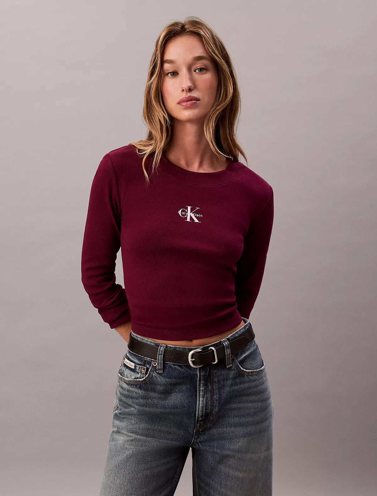 Calvin Klein - Monologo Long Sleeve Baby Tee