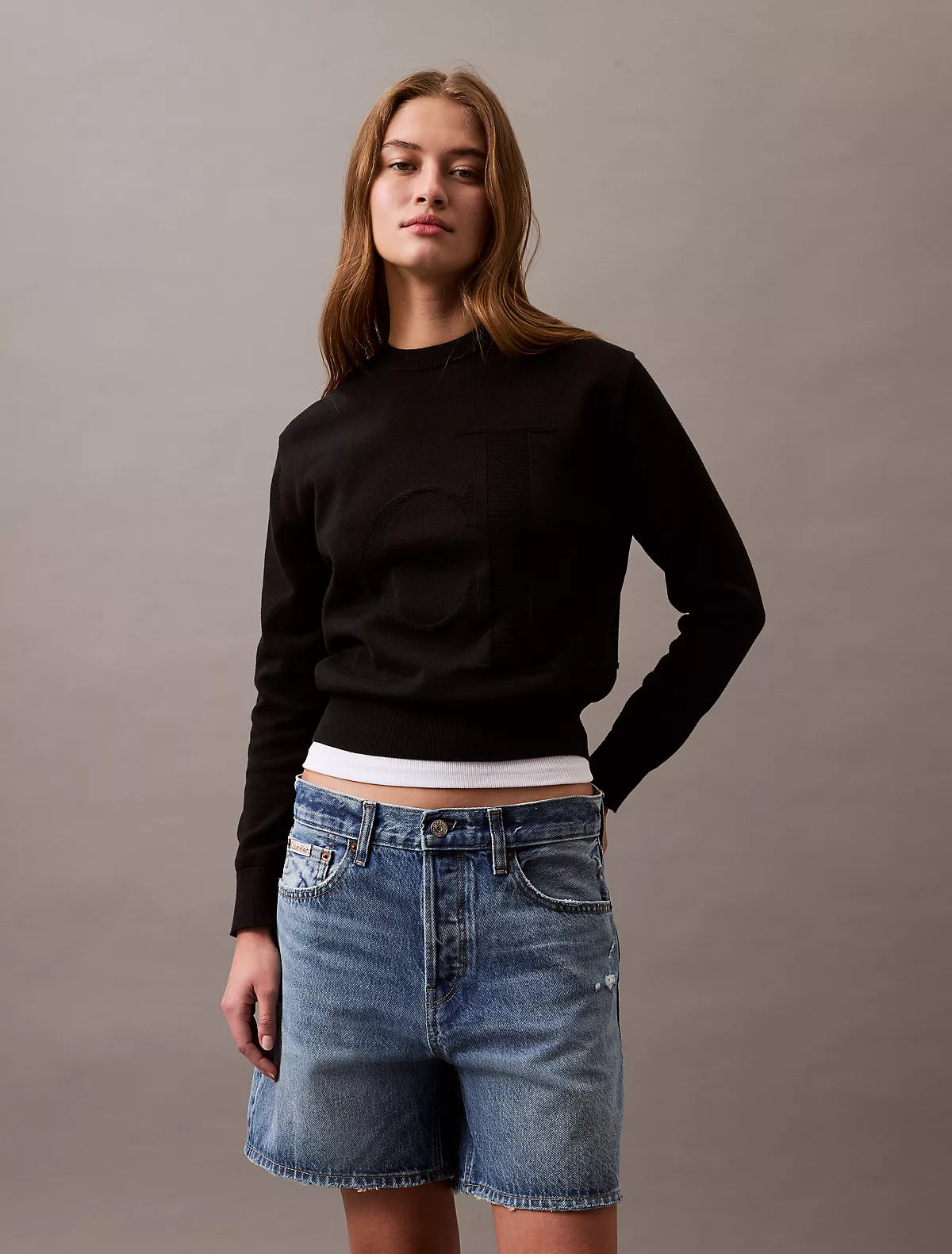 Calvin Klein - Smooth Cotton Monogram Sweater