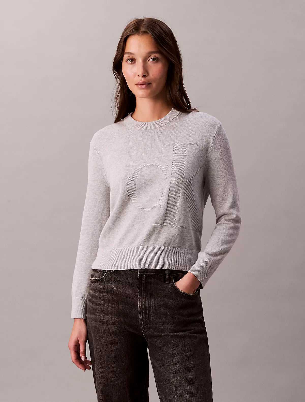 Calvin Klein - Smooth Cotton Monogram Sweater