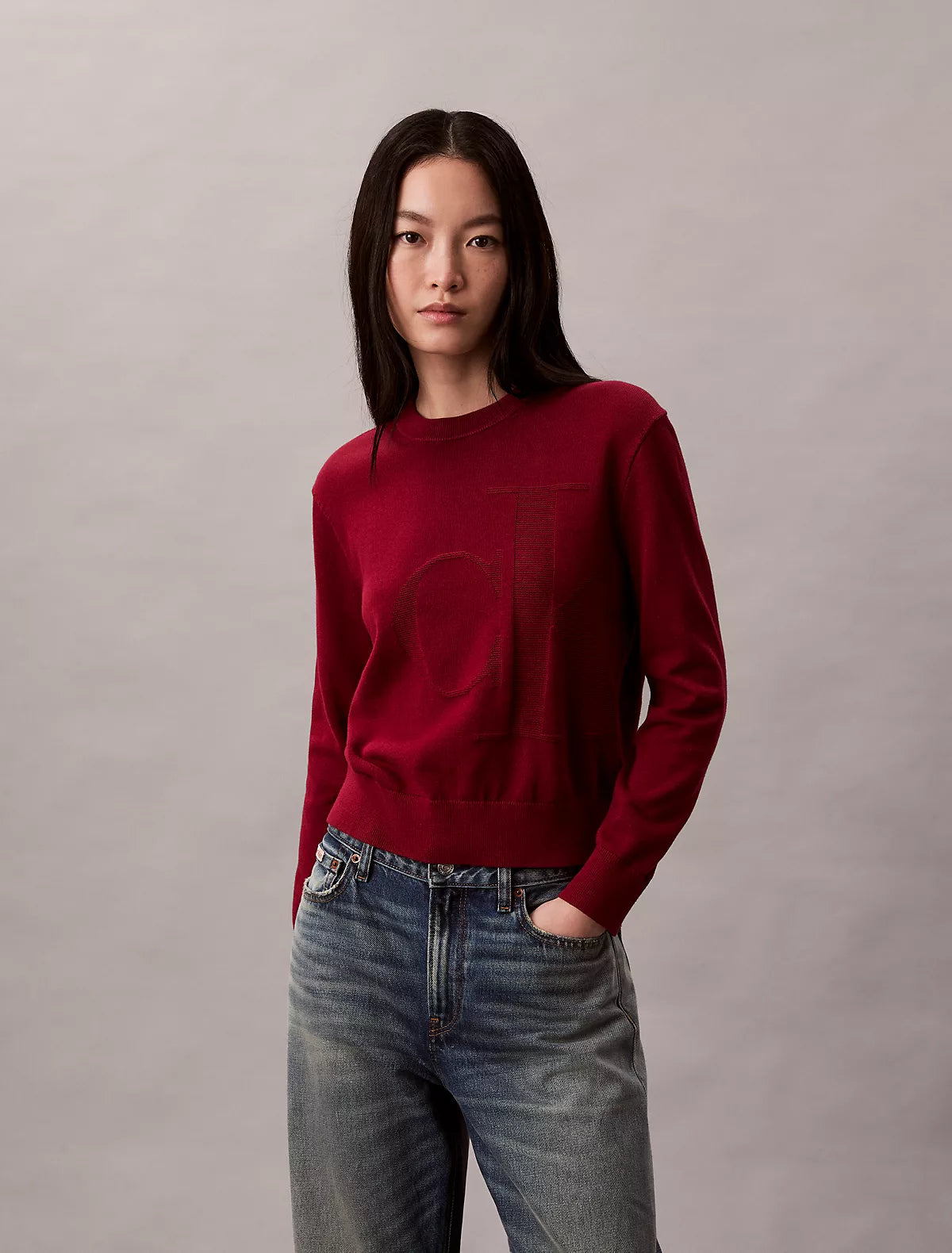 Calvin Klein - Smooth Cotton Monogram Sweater