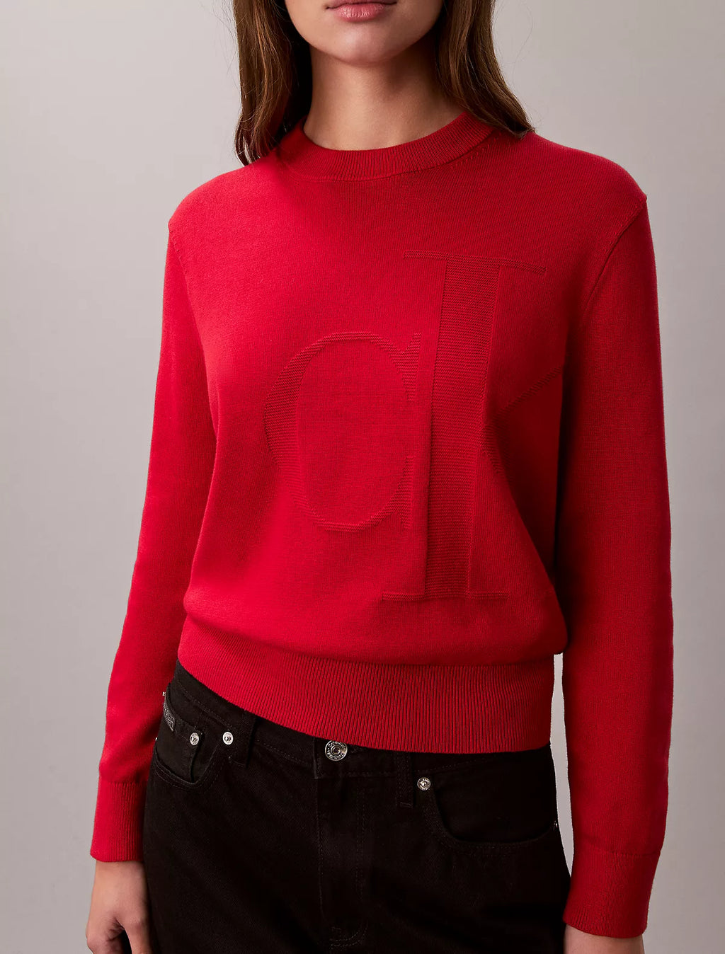 Calvin Klein - Smooth Cotton Monogram Sweater