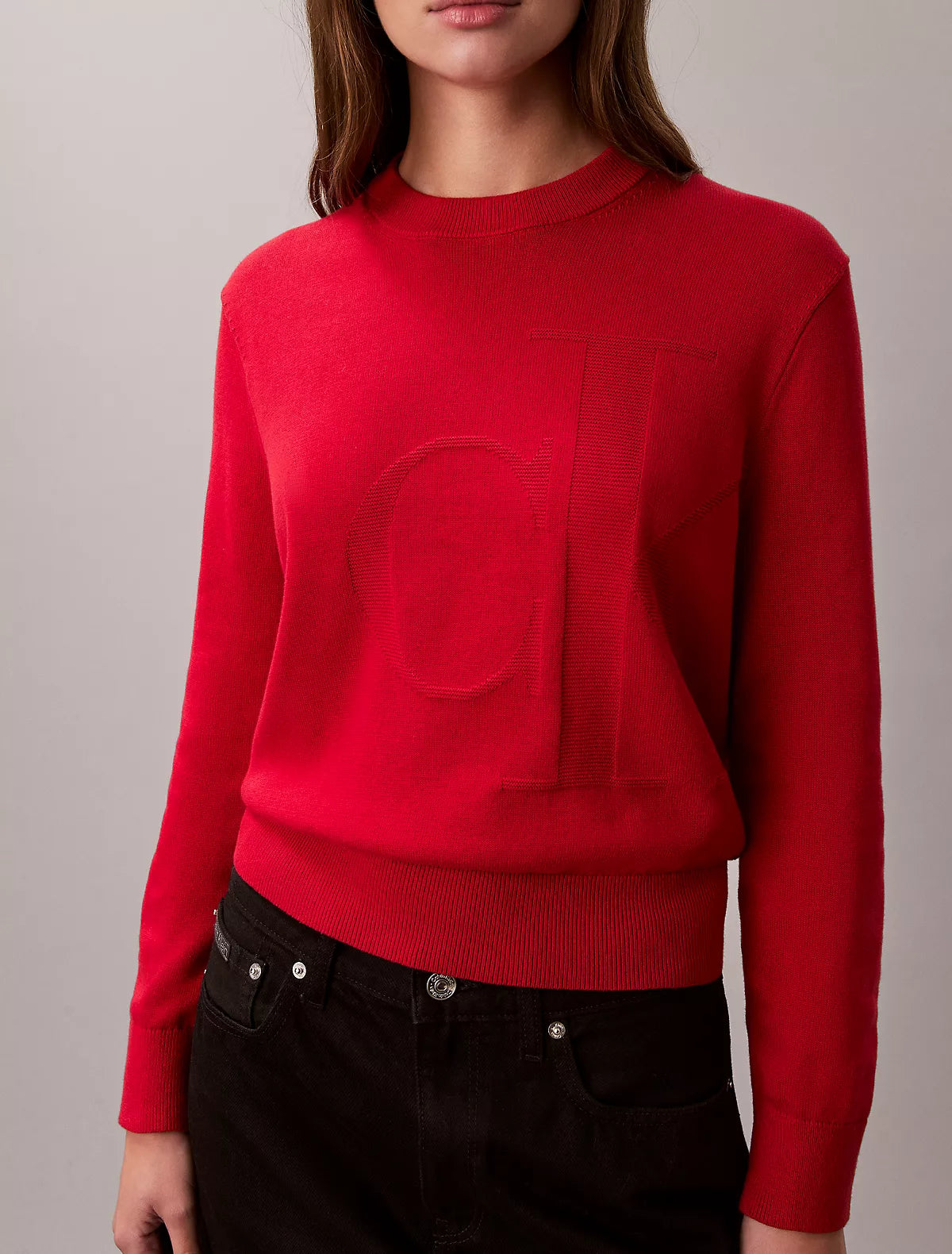 Calvin Klein - Smooth Cotton Monogram Sweater