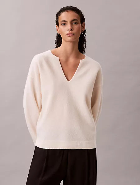 Calvin Klein - Merino Wool Relaxed V-Neck Sweater
