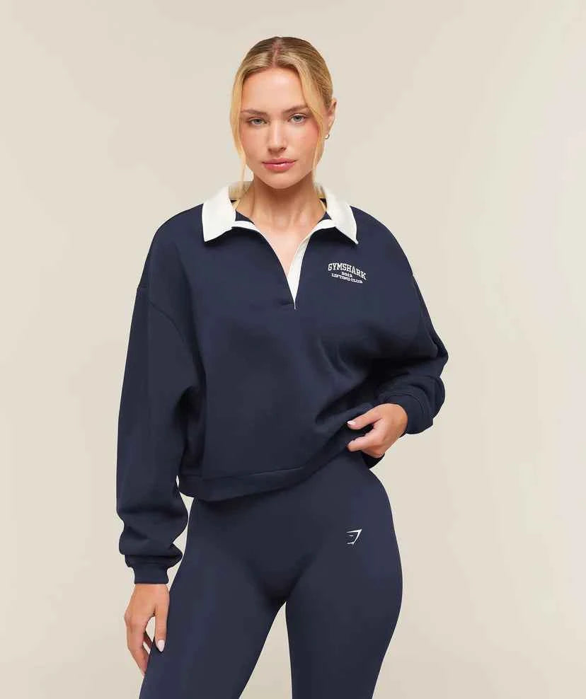 GYMSHARK - Cosy Luxe Campus Polo Sweatshirt