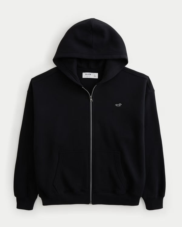 Hollister - Boxy Zip-Up Icon Hoodie
