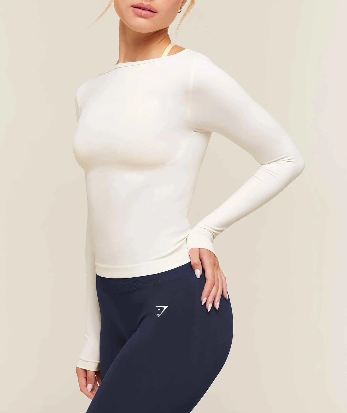 GYMSHARK - Everyday Seamless Wide Neck Long Sleeve Top